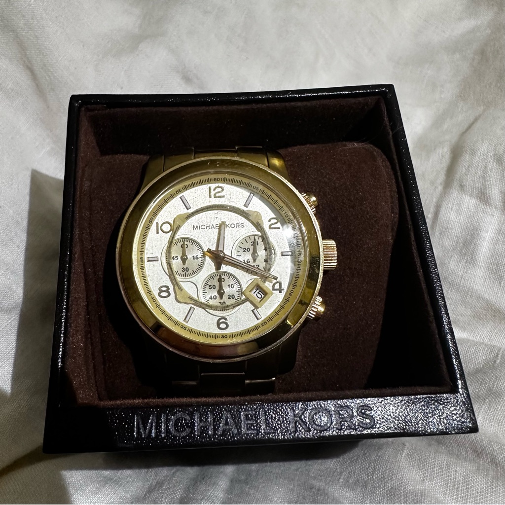 Michael Kors Unisex Gold Oversized Runway Watch